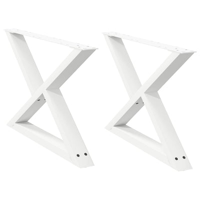 Sohvapöydän jalat 2 kpl Valkoinen 70x(42-43,3) cm Teräs