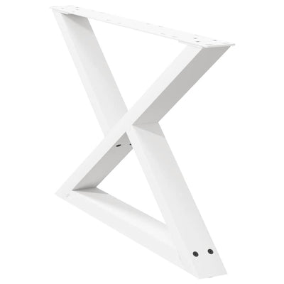 Sohvapöydän jalat 2 kpl Valkoinen 70x(42-43,3) cm Teräs