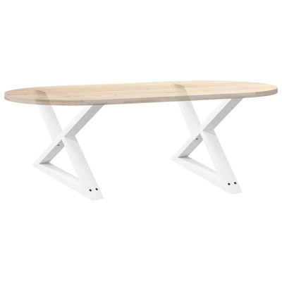 Sohvapöydän jalat 2 kpl Valkoinen 70x(42-43,3) cm Teräs