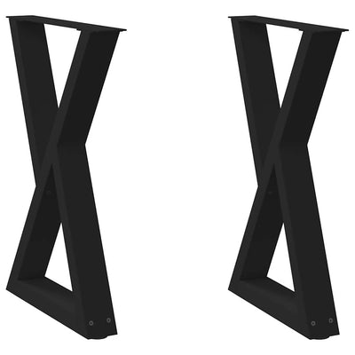 Ruokapöydän jalat 2 kpl Musta 60x(72-73,3) cm Teräs
