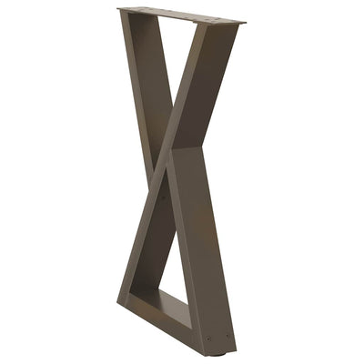 ruokapöydän jalat 2 kpl luonnonteräs 60x(72-73,3) cm teräs