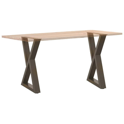 ruokapöydän jalat 2 kpl luonnonteräs 60x(72-73,3) cm teräs