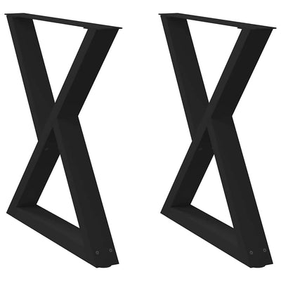 Ruokapöydän jalat 2 kpl musta 70x(72-73,3) cm teräs