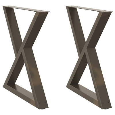 ruokapöydän jalat 2 kpl luonnonteräs 80x(72-73,3) cm teräs