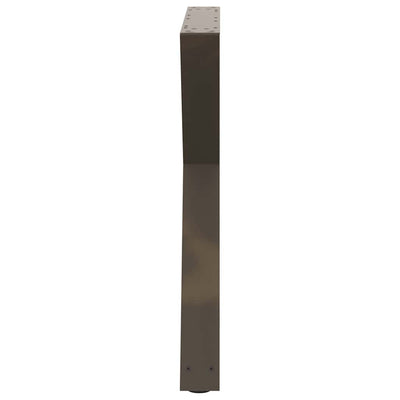 ruokapöydän jalat 2 kpl luonnonteräs 80x(72-73,3) cm teräs