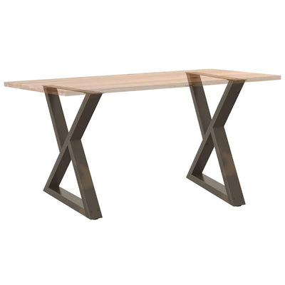 ruokapöydän jalat 2 kpl luonnonteräs 80x(72-73,3) cm teräs