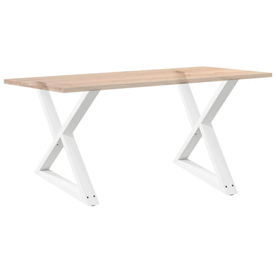 ruokapöydän jalat 2 kpl Valkoinen 90x(72-73,3) cm Teräs