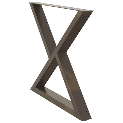 ruokapöydän jalat 2 kpl luonnonteräs 90x(72-73,3) cm teräs