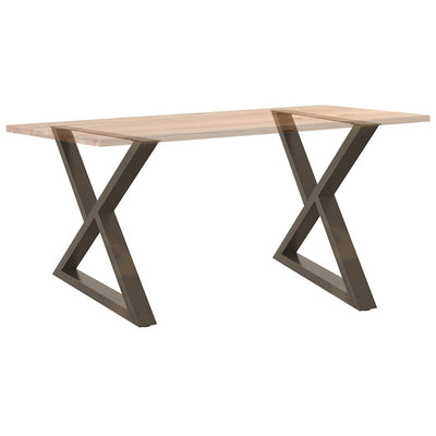 ruokapöydän jalat 2 kpl luonnonteräs 90x(72-73,3) cm teräs