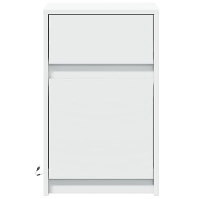 Valkoinen yöpöytä led-valoilla Tg (puinen)