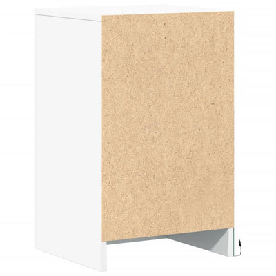 Valkoinen yöpöytä led-valoilla Tg (2 kpl puinen)