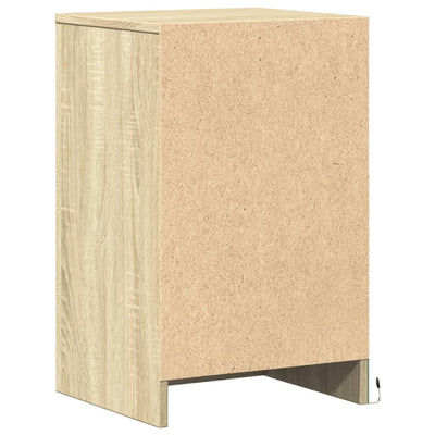 Sonoma-tammi yöpöytä led-valoilla Tg (puinen)