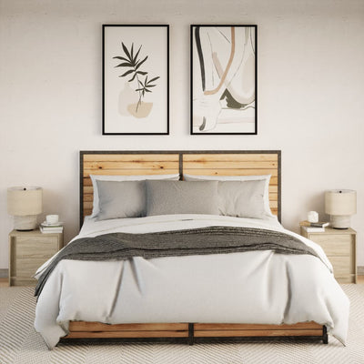 Yöpöytä led-valoilla Tanja (2 kpl sonoma-tammi puinen)