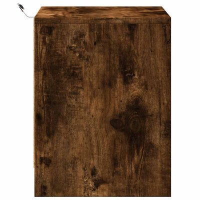 Yöpöytä led-valoilla Tanja (2 kpl savutammi puinen)