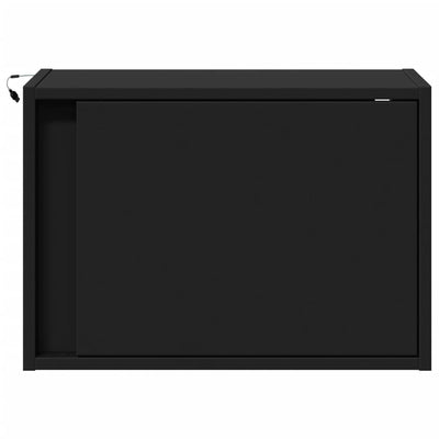 Musta seinäkiinnitettävä yöpöytä Ananda (led-valoilla)