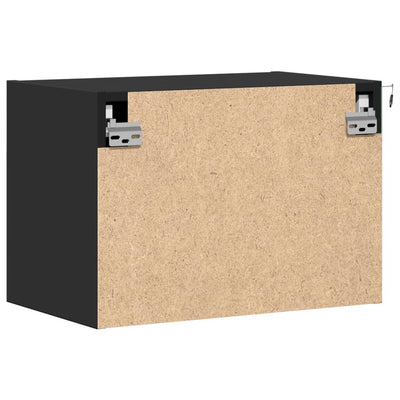 Musta seinäkiinnitettävät yöpöydät led-valoilla Ananda (2 kpl)