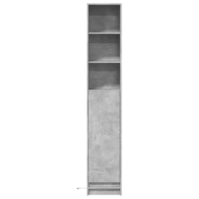 Senkki LED-valoilla betoninharmaa 36x32,5x200 cm tekninen puu