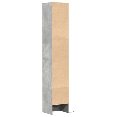 Senkki LED-valoilla betoninharmaa 36x32,5x200 cm tekninen puu