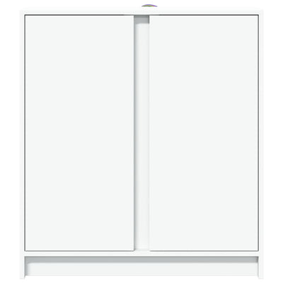 Senkki LED-valoilla valkoinen 77x34x85 cm tekninen puu
