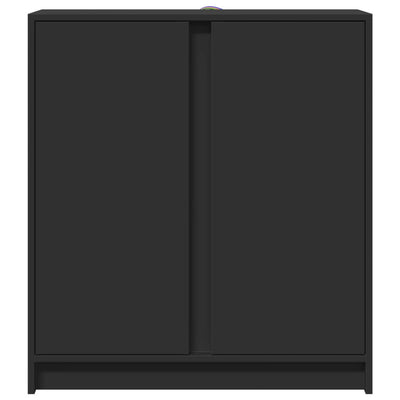 Senkki LED-valoilla musta 77x34x85 cm tekninen puu
