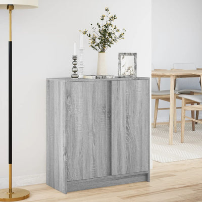 Senkki LED-valoilla harmaa Sonoma 77x34x85 cm tekninen puu