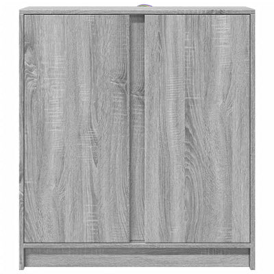 Senkki LED-valoilla harmaa Sonoma 77x34x85 cm tekninen puu