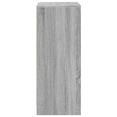 Senkki LED-valoilla harmaa Sonoma 77x34x85 cm tekninen puu