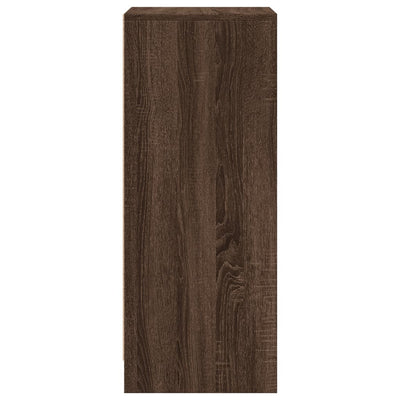 Senkki LED-valoilla ruskea tammi 42,5x34x85 cm tekninen puu