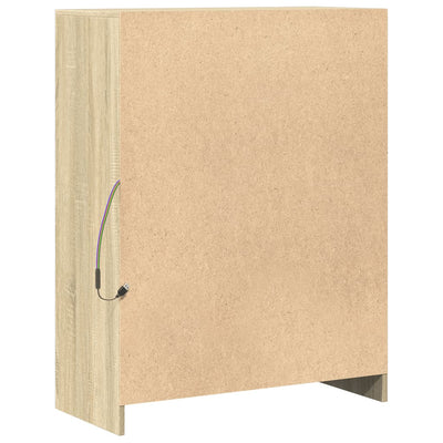 Senkki LED-valoilla Sonoma-tammi 77x34x100 cm tekninen puu