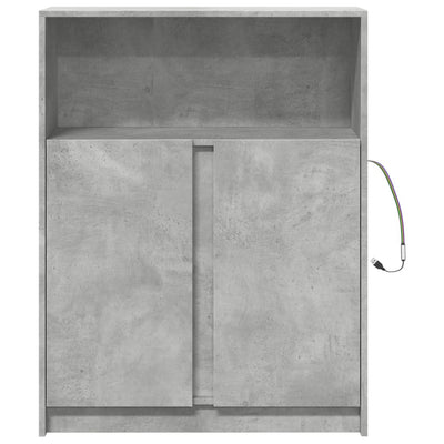 Senkki LED-valoilla betoninharmaa 77x34x100 cm tekninen puu