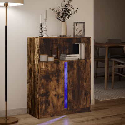 Senkki LED-valoilla savutammi 77x34x100 cm tekninen puu