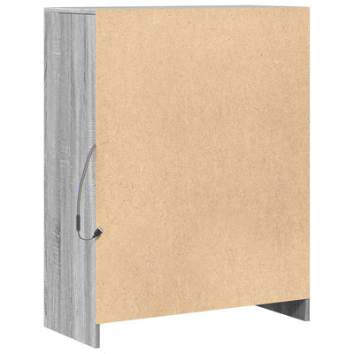 Senkki LED-valoilla harmaa Sonoma 77x34x100 cm tekninen puu