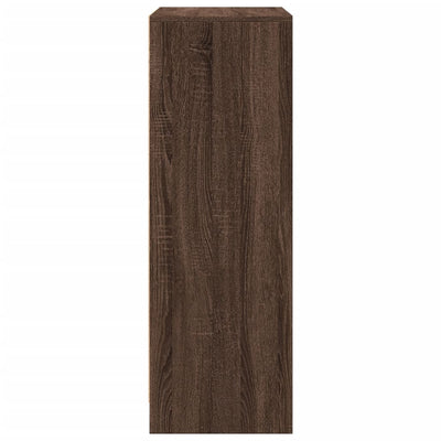 Senkki LED-valoilla ruskea tammi 77x34x100 cm tekninen puu