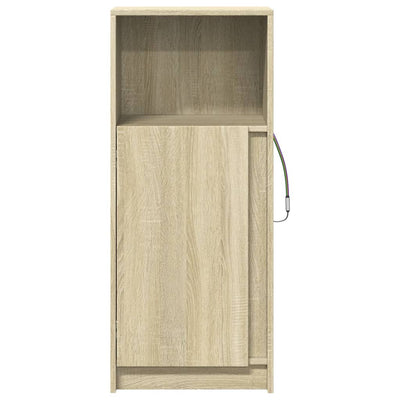 Senkki LED-valoilla Sonoma-tammi 42,5x34x100 cm tekninen puu
