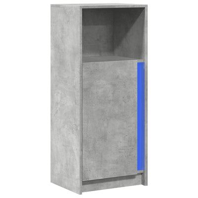 Senkki LED-valoilla betoninharmaa 42,5x34x100 cm tekninen puu
