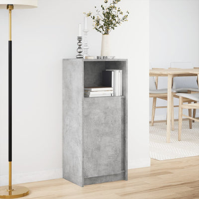 Senkki LED-valoilla betoninharmaa 42,5x34x100 cm tekninen puu