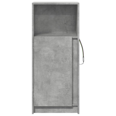 Senkki LED-valoilla betoninharmaa 42,5x34x100 cm tekninen puu