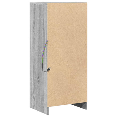 Senkki LED-valoilla harmaa Sonoma 42,5x34x100 cm tekninen puu