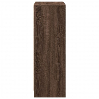 Senkki LED-valoilla ruskea tammi 72x34x100 cm tekninen puu