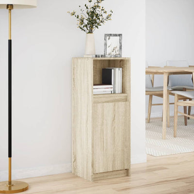 Senkki LED-valoilla Sonoma-tammi 38x34x100 cm tekninen puu
