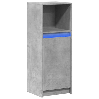 Senkki LED-valoilla betoninharmaa 38x34x100 cm tekninen puu