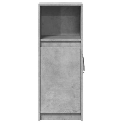 Senkki LED-valoilla betoninharmaa 38x34x100 cm tekninen puu