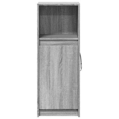 Senkki LED-valoilla harmaa Sonoma 38x34x100 cm tekninen puu