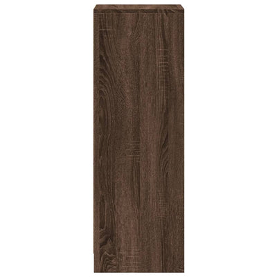 Senkki LED-valoilla ruskea tammi 38x34x100 cm tekninen puu