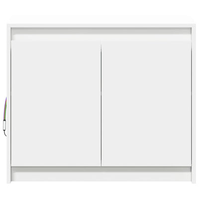 Senkki LED-valoilla valkoinen 72x34x61 cm tekninen puu