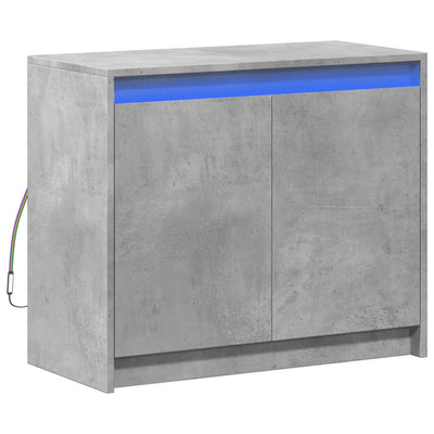 Senkki LED-valoilla betoninharmaa 72x34x61 cm tekninen puu