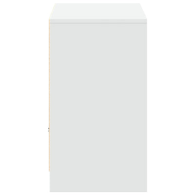 TV-taso LED-valoilla valkoinen 91x34x61 cm tekninen puu