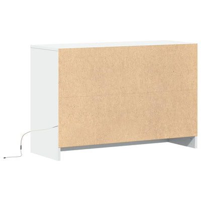 TV-taso LED-valoilla valkoinen 91x34x61 cm tekninen puu