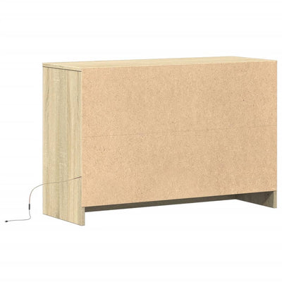 TV-taso LED-valoilla Sonoma-tammi 91x34x61 cm tekninen puu