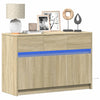 TV-taso LED-valoilla Sonoma-tammi 91x34x61 cm tekninen puu